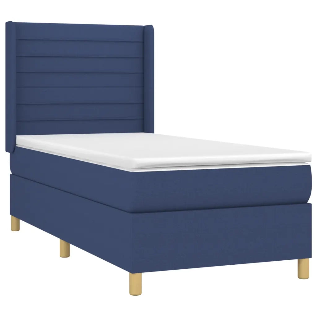 Giroletto a Molle con Materasso-Struttura Letto Blu 80x200 cm inTessuto 663586