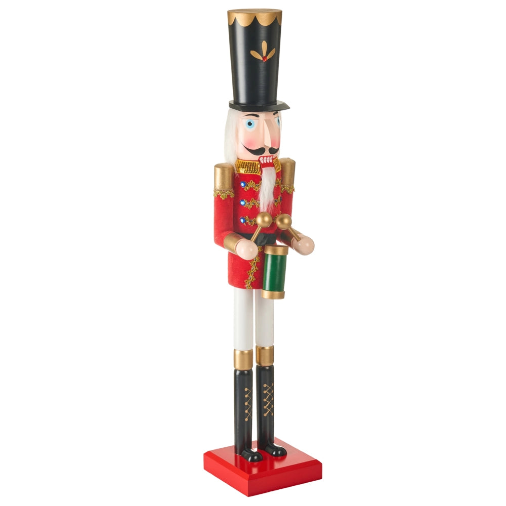 Statuetta schiaccianoci in legno di pino rosso Decorazione natalizia fatta a mano soggiorno salotto elegante e glamour