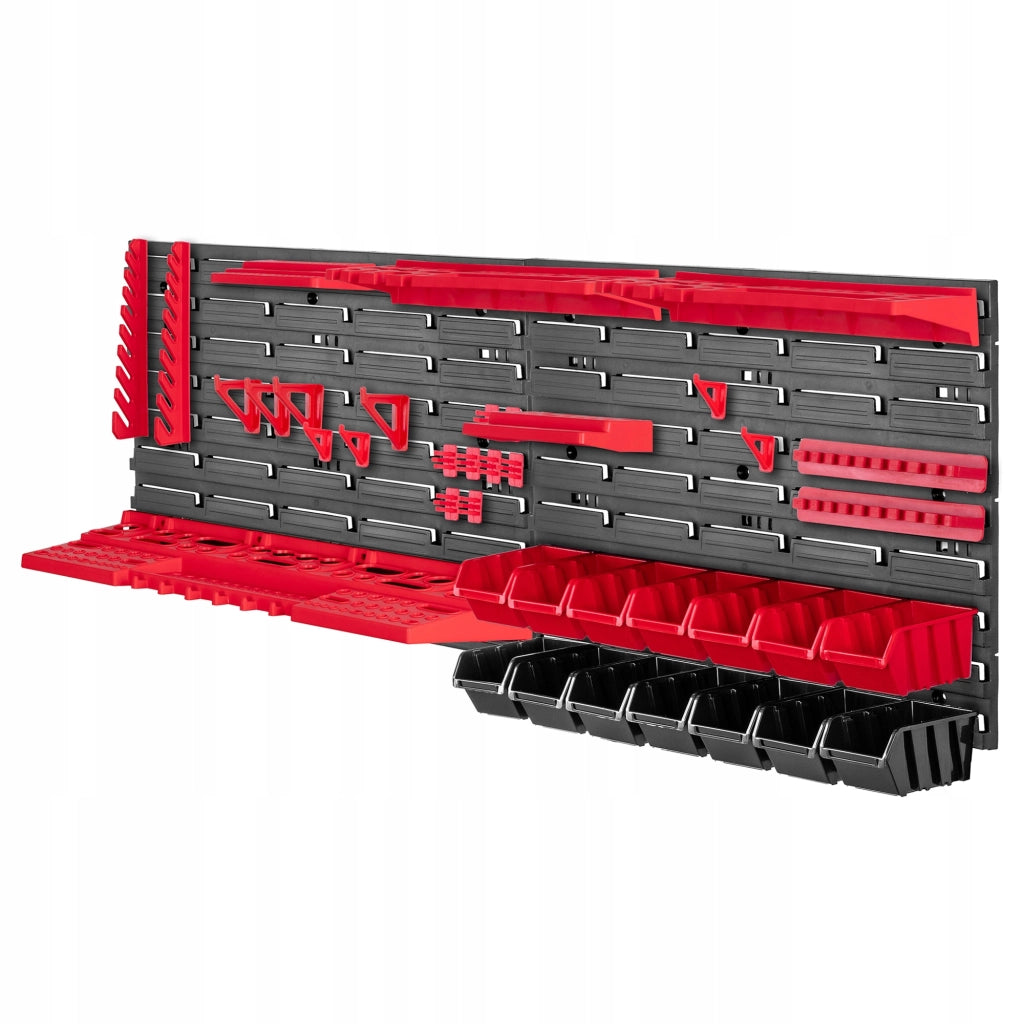 Pannello portautensili KADAX da parete per officina, 116x39 cm, 14 scomparti, 20 supporti, garage.