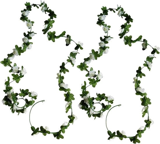 Set di 2 Lanciatori di Fiori con Foglie Verdi per Decorazione di Giardino e Arredo di Matrimonio