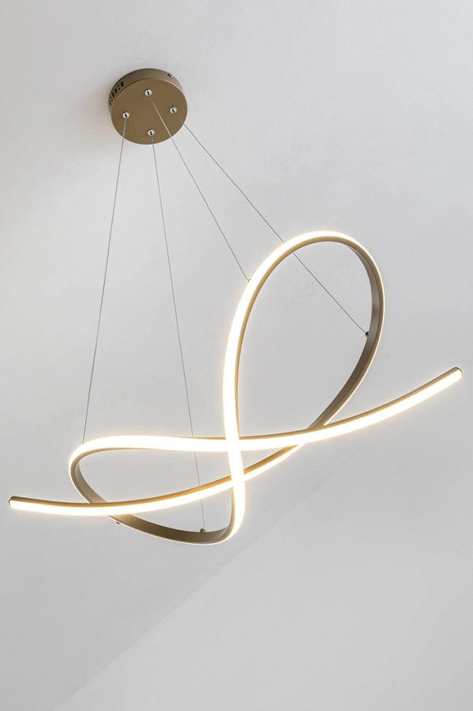 SAVOY Sospensione a LED 45W 3000K in Alluminio Oro Satinato con Diffusore in Silicone - Lampada da soffitto di design professionale