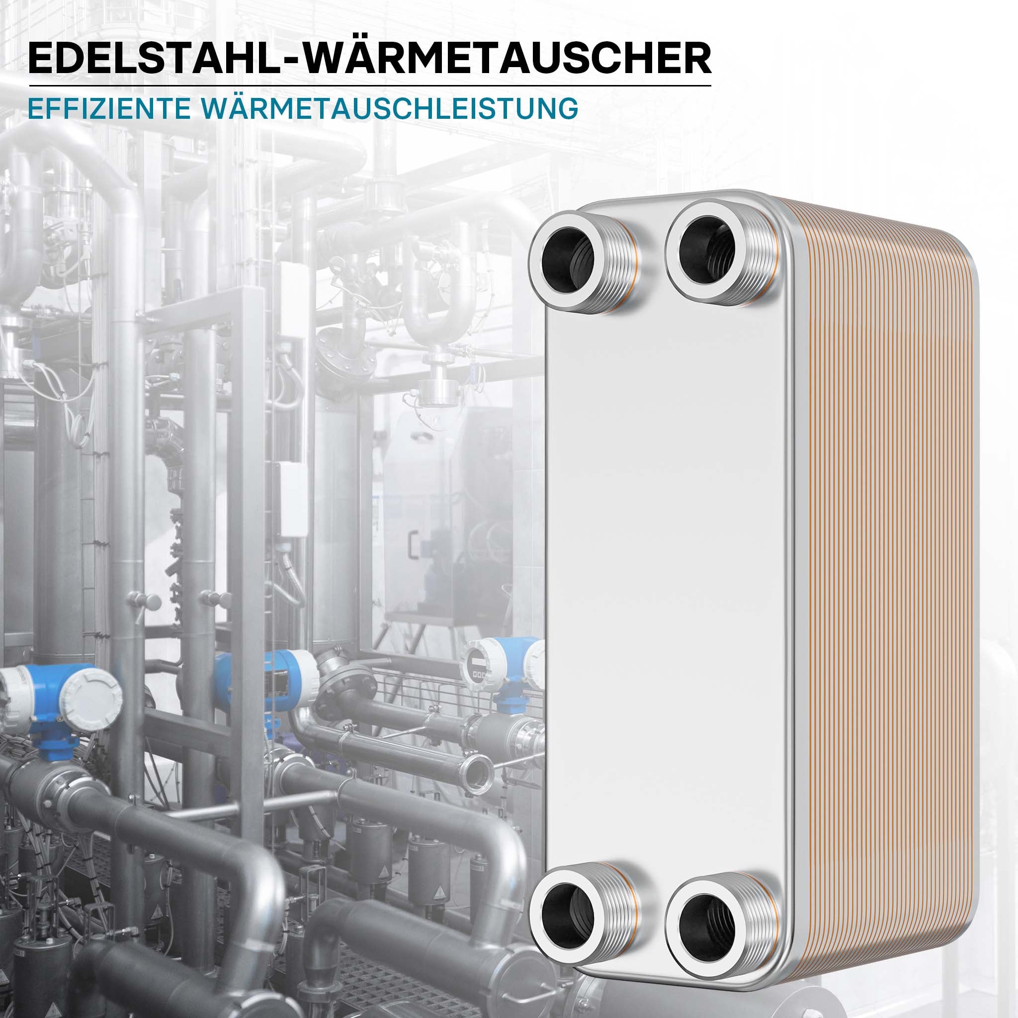 Scambiatore a piastre saldobrasate in acciaio inox, 40 piastre Max 230 kW