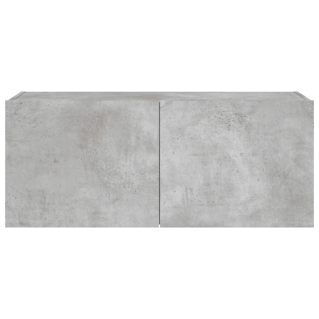 Mobile TV a Parete con Luci LED Grigio Cemento 100x35x41 cm 837326