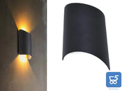 Lampada da Parete Applique  Nera a Prova di Umidità per Esterni e Interni 3000K Luce Calda