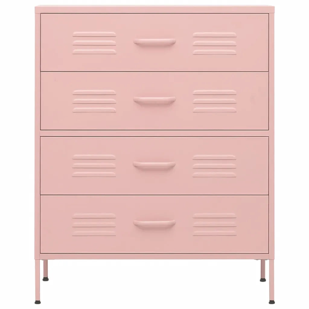 Cassettiera Rosa 80x35x101,5 cm in Acciaio 336202