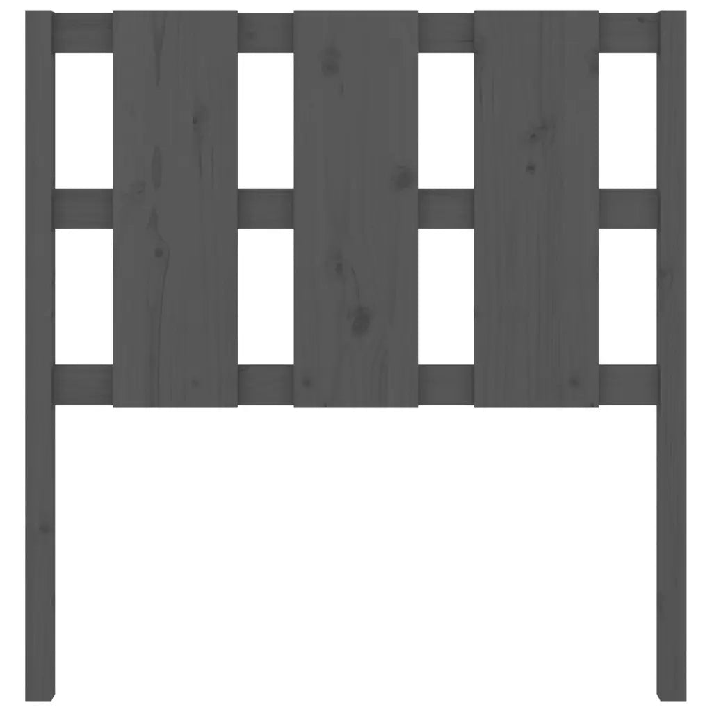 Testiera Letto Grigia 105,5x4x100 cm in Legno Massello di Pino