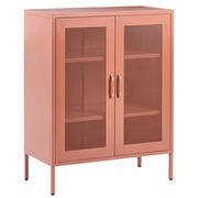 Credenza da ufficio in acciaio in stile industriale moderno 2 ante e 3 ripiani marrone dorato moderno contemporaneo ufficio