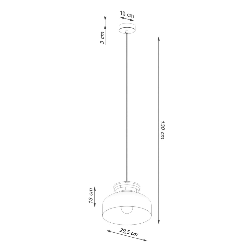 Lampada sospensione nera legno ELODEA E27 15W Pure Lume
