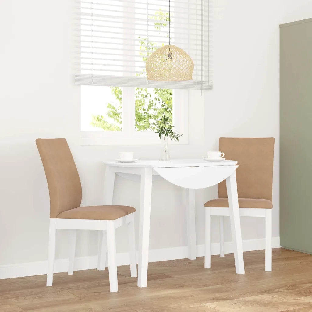 Sedie da Pranzo con Cuscini 2 pz Bianco Legno Massello di Hevea 4102452