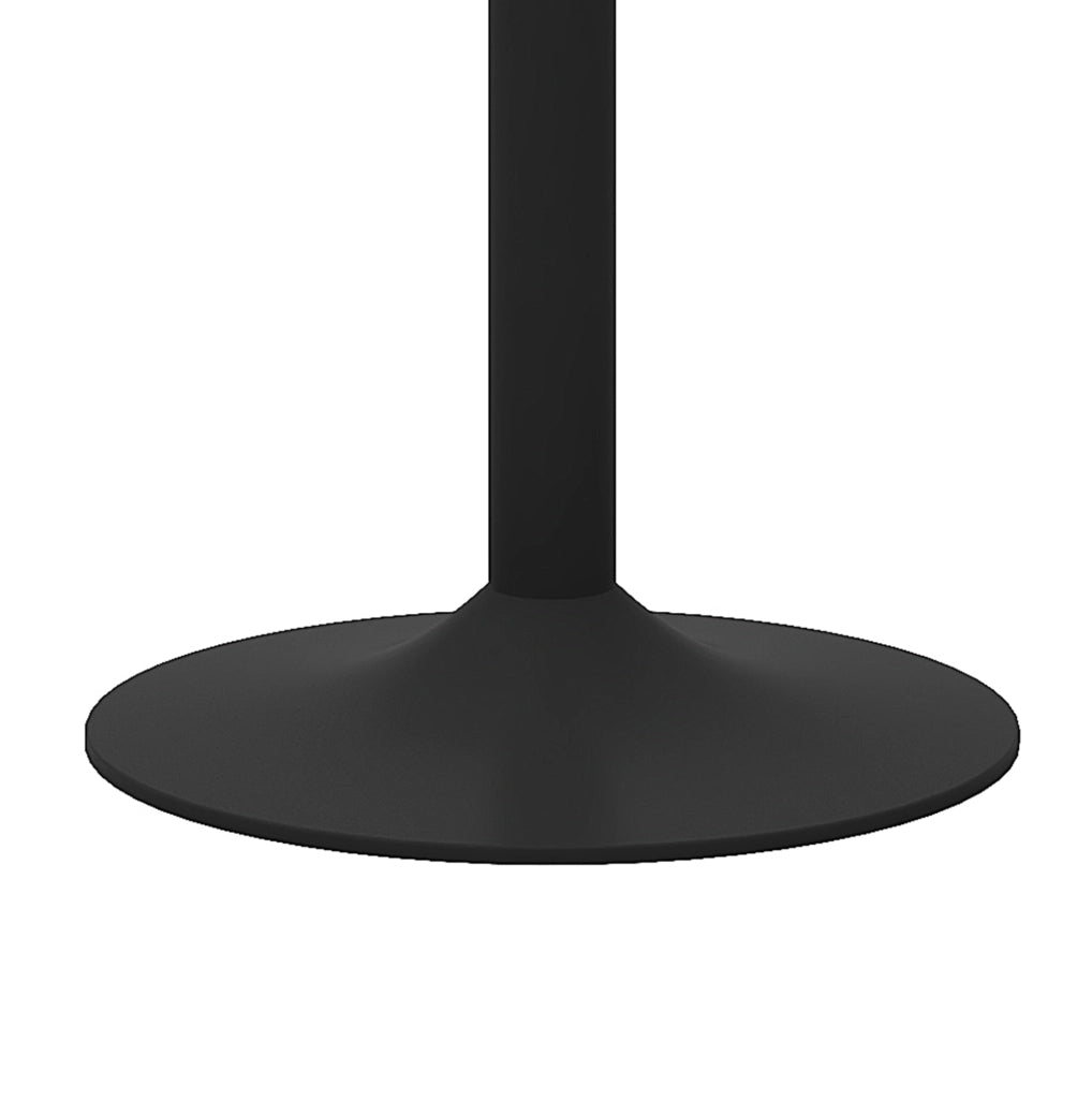 Tavolo bar rotondo in vetro trasparente e metallo nero Ø 89 cm