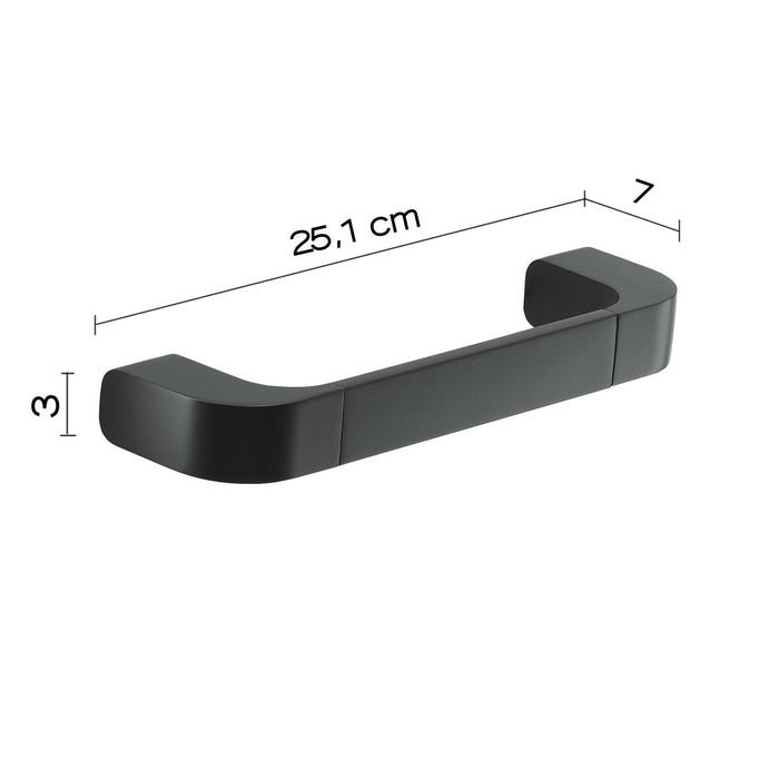 Portasalviette 25 cm in ottone, acciaio inox e Cromall 3221-25 Gedy serie OUTLINE Nero Opaco