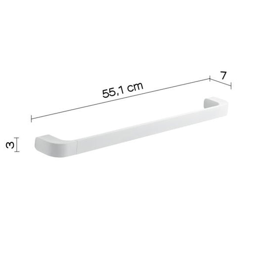 Portasalviette 55 cm in ottone, acciaio inox e Cromall 3221-55 Gedy serie OUTLINE Bianco Opaco