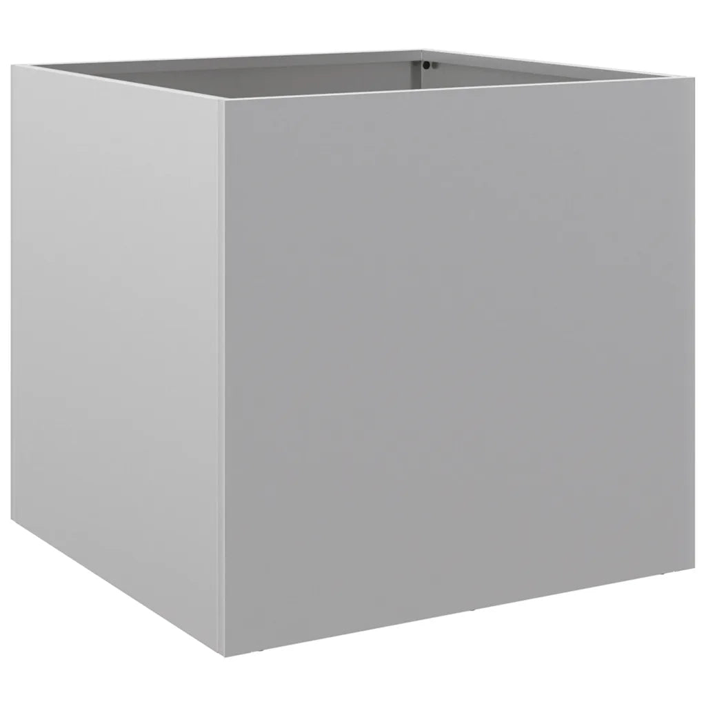 Fioriera-Vaso-Contenitore per Piante Argento 42x40x39 cm in Acciaio Zincato
