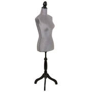 Manichino in legno e schiuma rivestito in tessuto grigio 24x37,5x168h