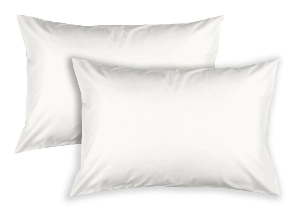 Completo Lenzuola In 100% Cotone Percalle Made In Italy Tinta Unita - Matrimoniale - Bianco