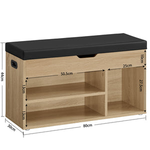 Scarpiera Valora con seduta e contenitore - Sonoma Black PU