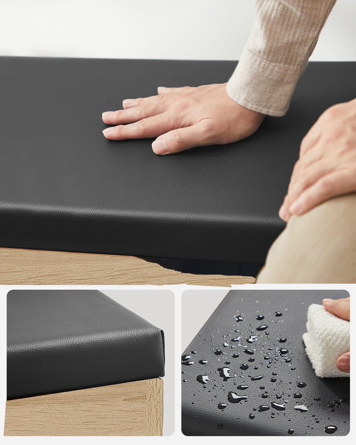 Scarpiera Valora con seduta e contenitore - Sonoma Black PU