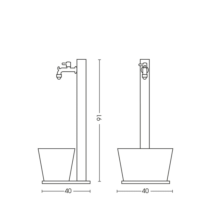 Fontana da Giardino con Rubinetto Vaschetta e Base Antracite Made in Italy 42/QVR