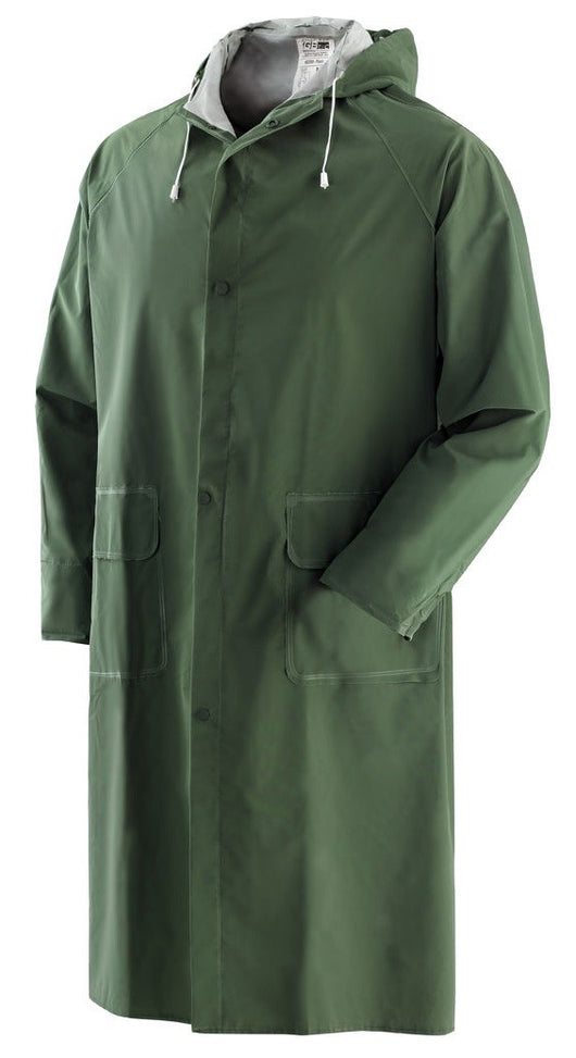 CAPPOTTO IMPERMEABILE ANTIPIOGGIA PLUVIO IN PVC-POLIESTERE-PVC COLORE VERDE