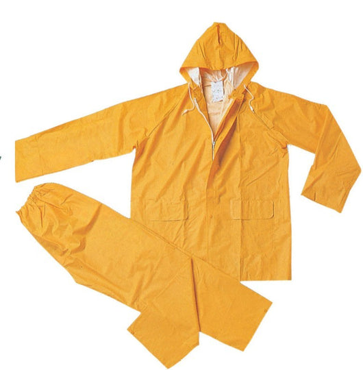 COMPLETO IMPERMEABILE ANTIPIOGGIA PLUVIO GIACCA E PANTALONE COLORE GIALLO