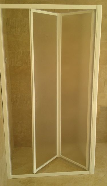 Box doccia acrilico - 3 lati, due fisso piu' porta a libro - Misura: 70 x 75 x 70 x h185 cm