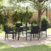 Set da Pranzo per Giardino con cuscino 5 pcs Nero polyrattan 3380207