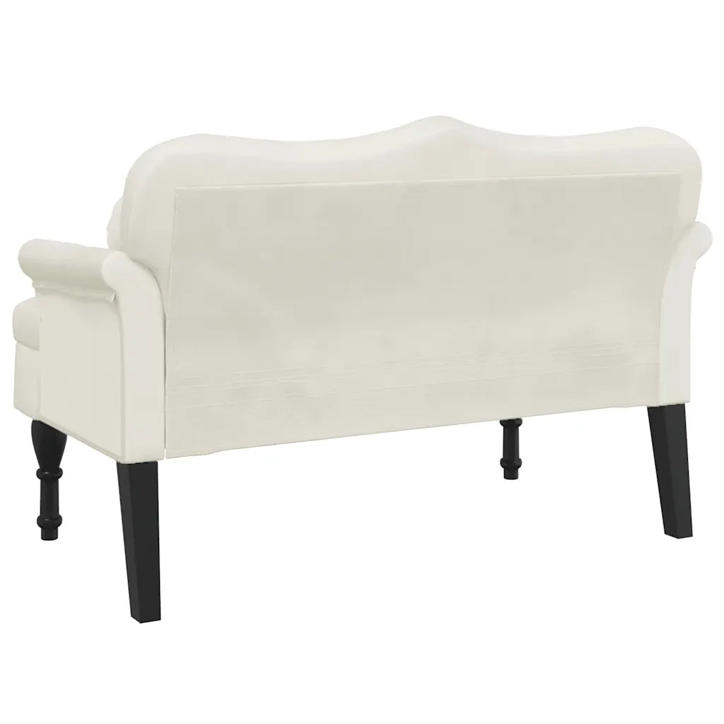 Panca con Cuscini Crema 120,5x65x75 cm in Velluto 372147