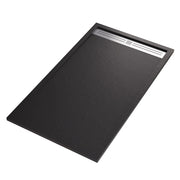 Piatto doccia in marmoresina nero effetto pietra cemento relax, misura 90x170