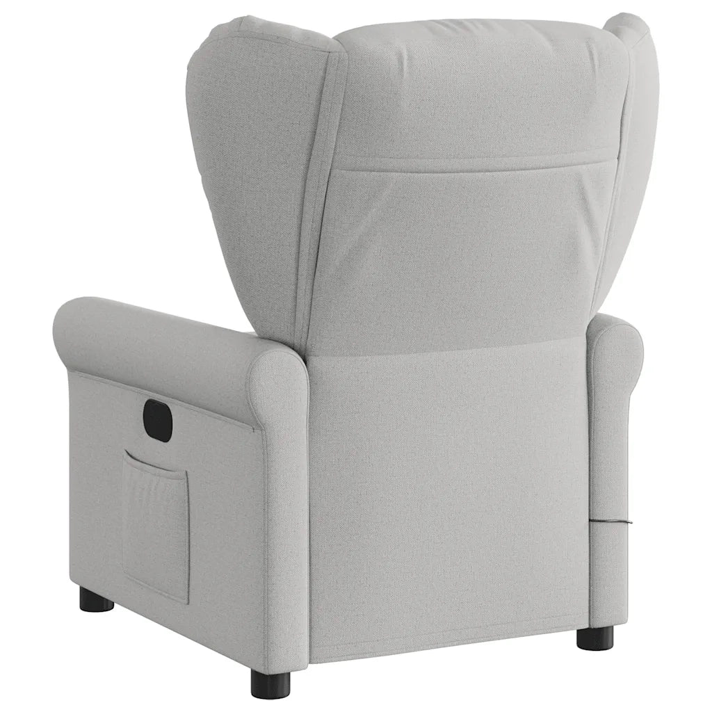 Poltrona Massaggiante Reclinabile Grigio Nuvola in Tessuto