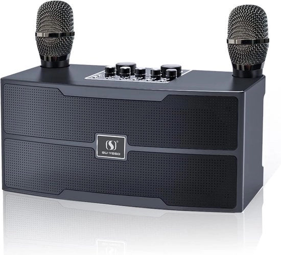 Set di Karaoke a Radiofrequenza con Bluetooth - Incluso 2 Microfoni, Cambia Voce Magico e Altro