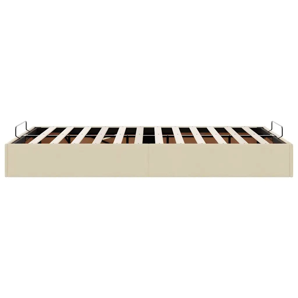 Letto matrimoniale | Letto per adulti | Struttura Letto Pouf senza Materasso Crema 120x190cm in Tessuto