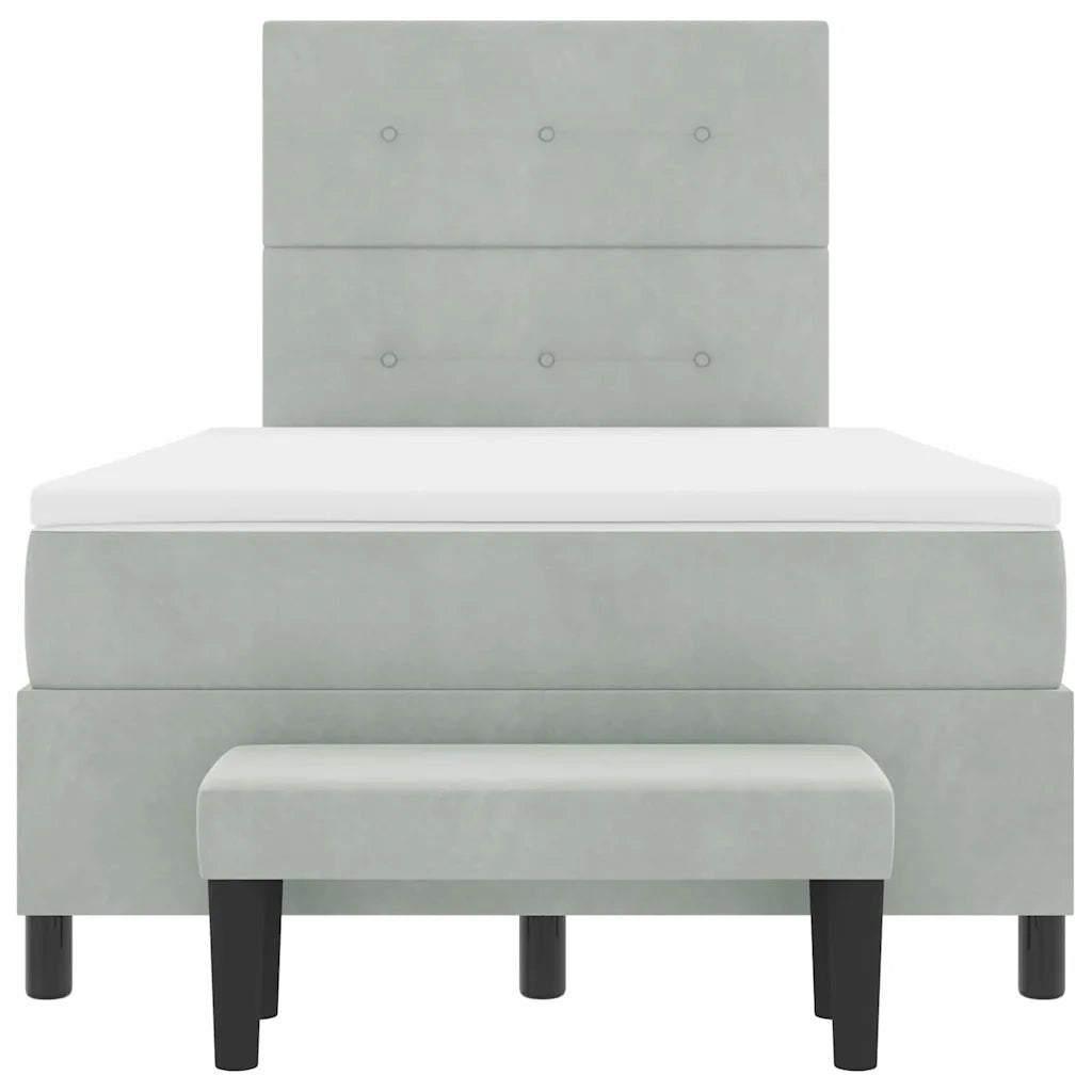 Letto a molle con testiera Grigio chiaro 190 x 120 cm Velluto 3344498