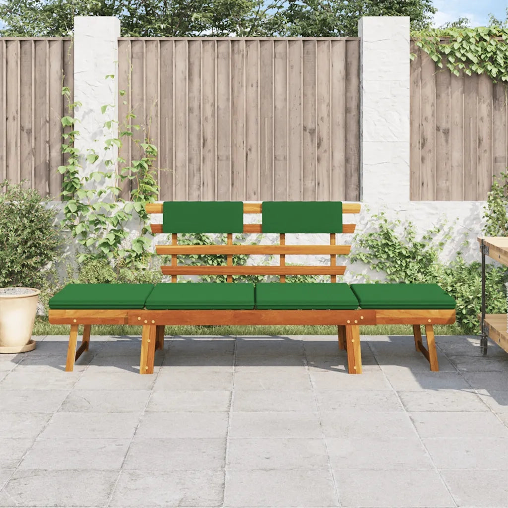 Panca da Giardino Cuscini 2-in-1 190 cm Legno Massello d'Acacia 312121
