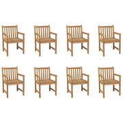 Sedie da Esterni 8 pz in Legno Massello di Teak