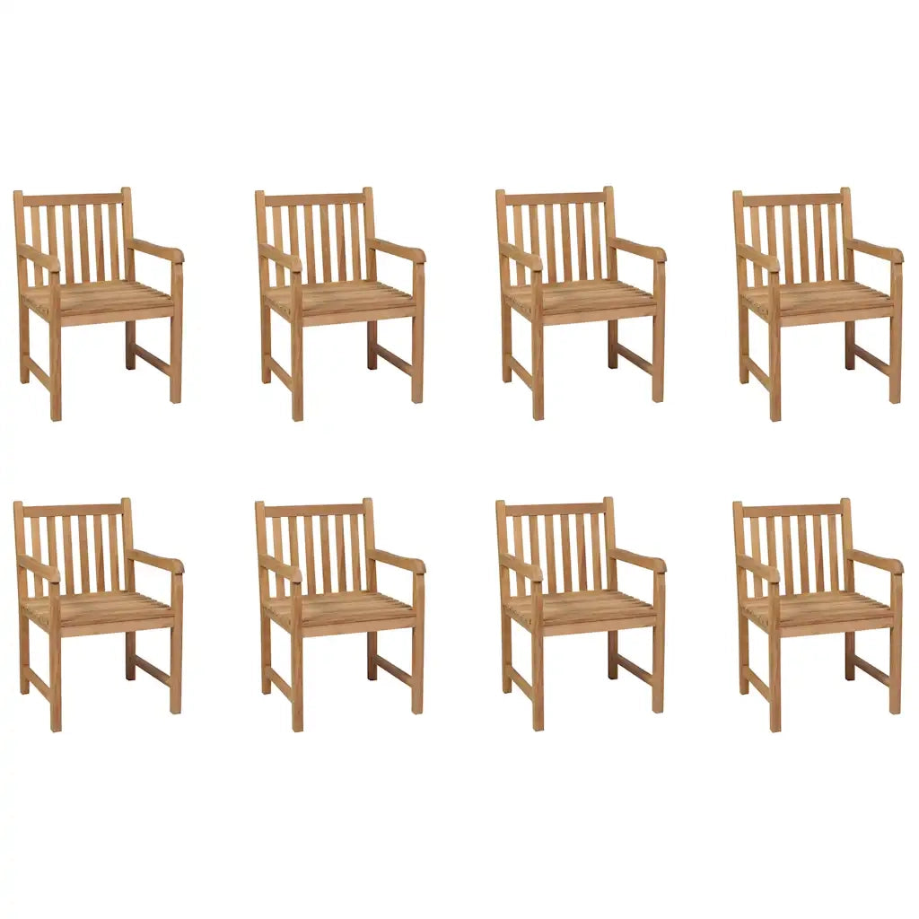 Sedie da Esterni 8 pz in Legno Massello di Teak