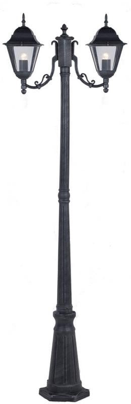 LAMPIONE 2 BRACCI NEW YORK ALTEZZA CM.200 ALLUMINIO PRESSOFUSO VERNICIATO GRIGIO GHISA 60W