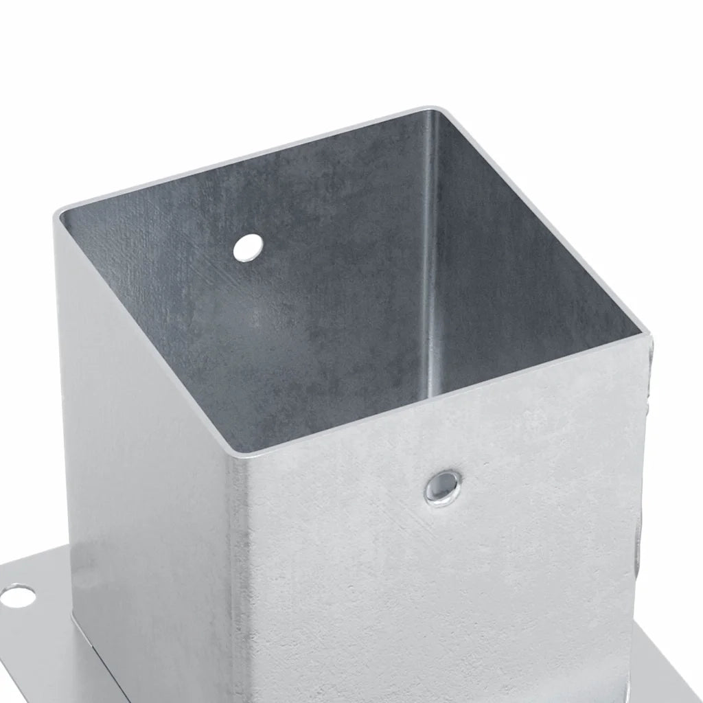 Basi per Pali Quadrate 12 pz Argento 121x121 mm Acciaio Zincato 42000015
