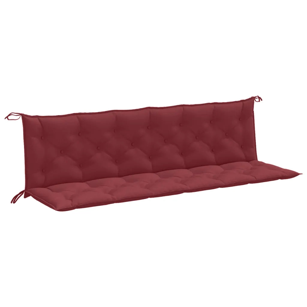 Cuscini Panca Giardino 2pz Rosso Vino Mélange 200x50x7 cm 4002639
