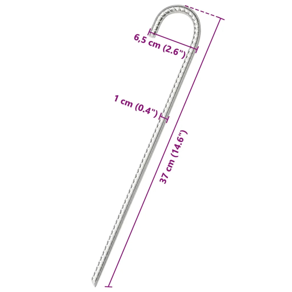 Picchetti per Tenda 6 pz 37 cm Ø10 mm in Acciaio Zincato 4009341