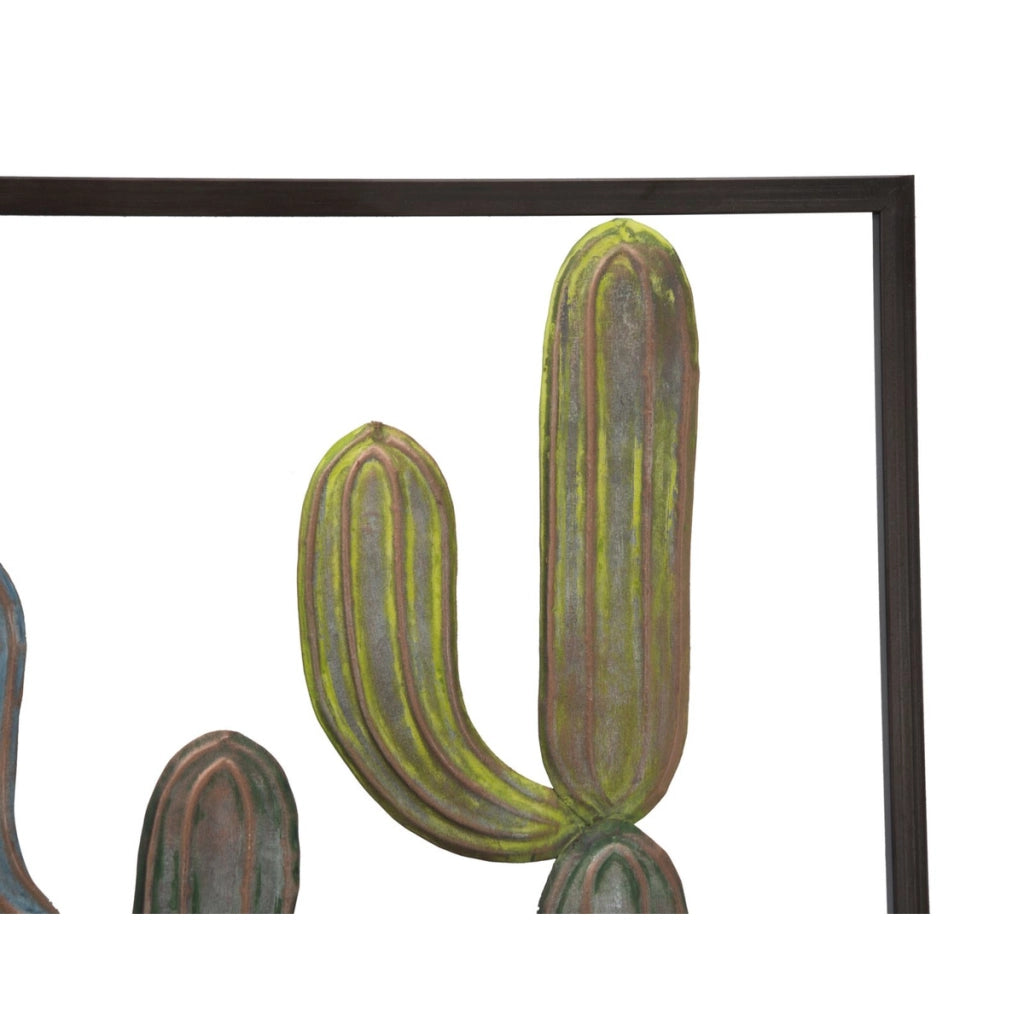 Decorazione in Metallo 3D Cactus 4, Verde, Metallo, 50x1,3x50 cm