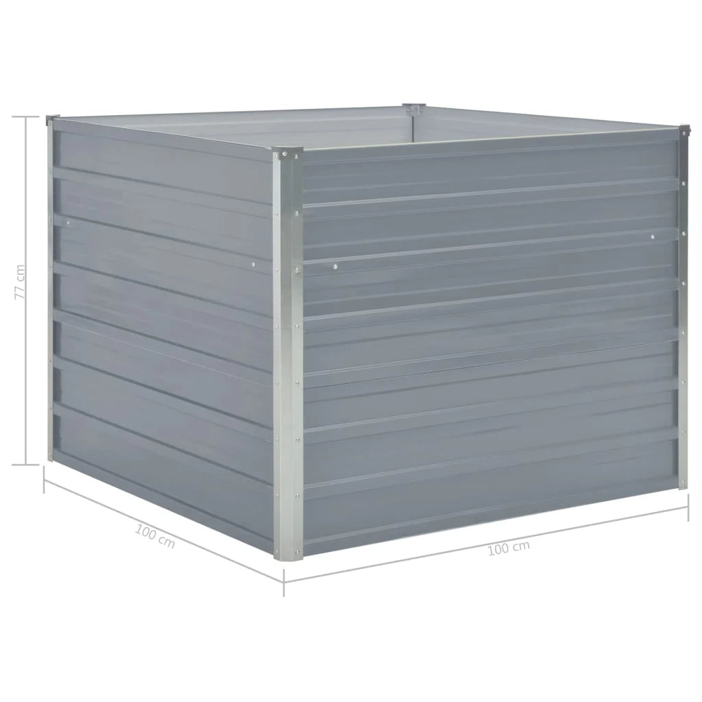 Fioriera 100 x 100 x 77 cm acciaio zincato grigio 02_0000788