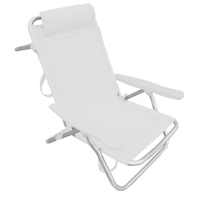 SEDIA SDRAIO SPIAGGINA BIANCO 2PZ RECLINABILE 53X62X77H MARE SPIAGGIA