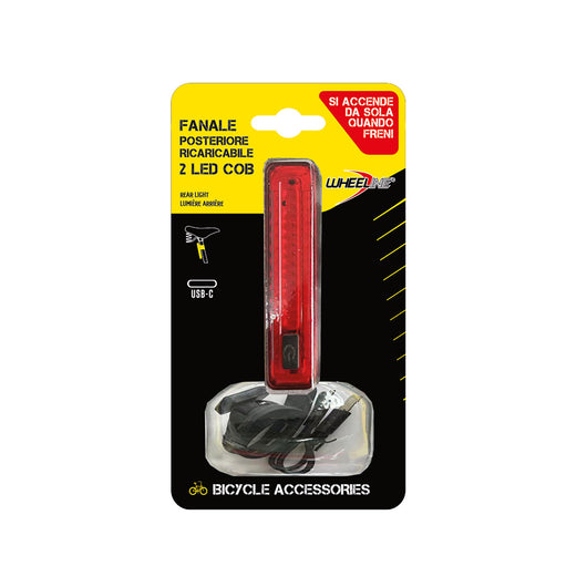 Luce Posteriore per Bicicletta Linear Universale Ricaricabile IPX4 Luce Rossa Fissa e Lampeggiante