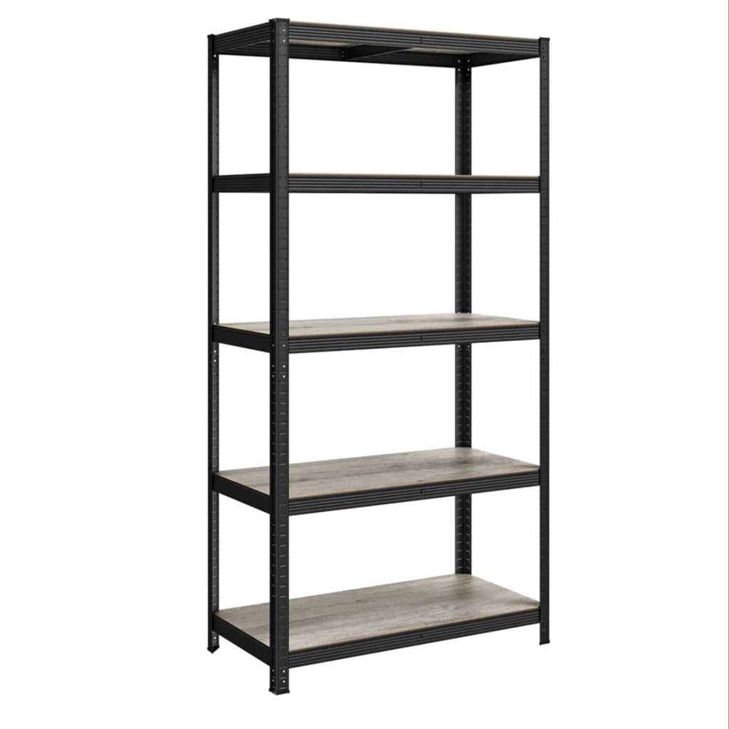 Scaffalatura metallica per carichi pesanti 200 x 100 x 50 cm 5 ripiani portata totale 875 kg (175 kg/ripiano) ripiani regolabili per garage/cantina nero 12_0005598
