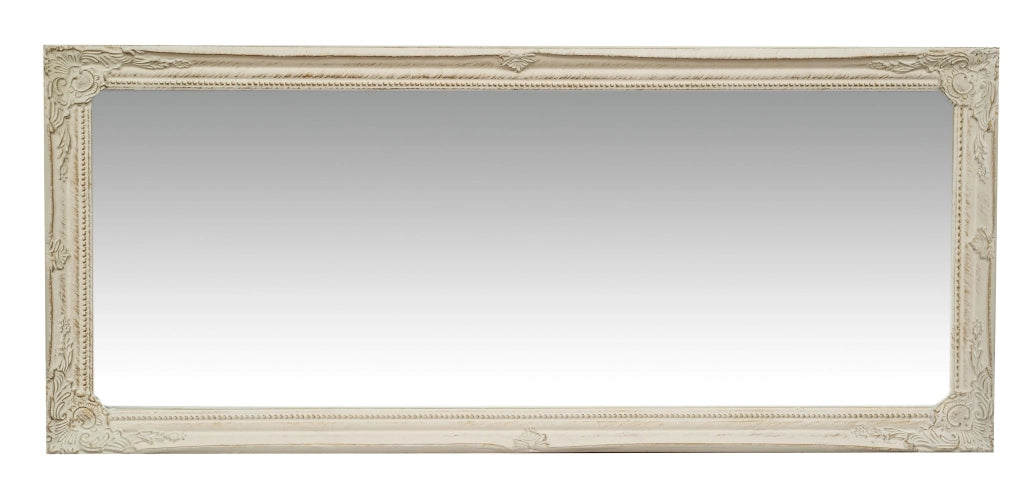 Biscottini Specchio Specchiera da parete e appendere verticale/orizzontale L35xPR4xH82 cm finitura bianco anticato