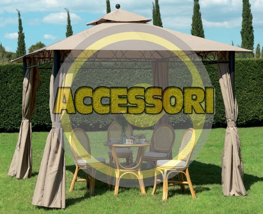 RICAMBIO SET 4 TELI LATERALI PER GAZEBO EDEN/CAIRO 3X3 COLORE BIANCO misure dei teli 260x200H