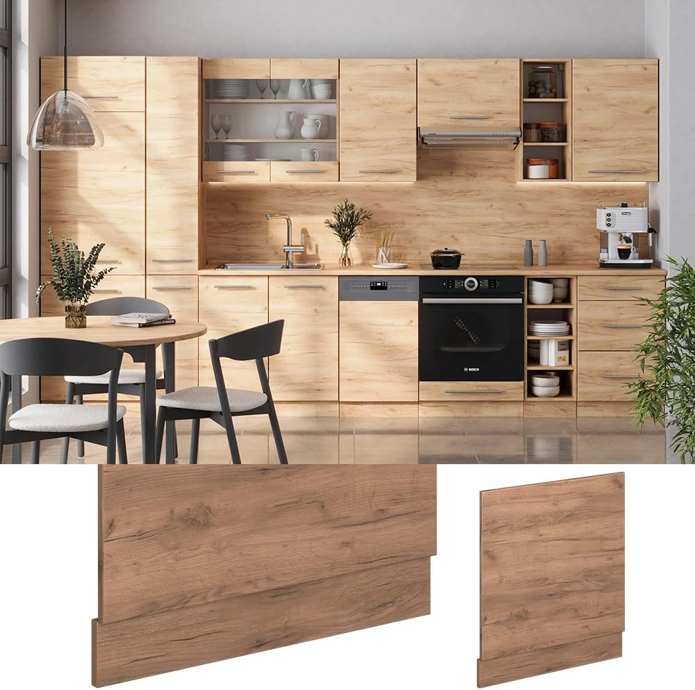 Pannello frontale Fame-Line, Quercia dorata, 60 cm, PL Antracite, per la combinazione con altri moduli della serie Fame-Line