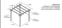 GAZEBO PERGOLA ECO 300X300 LEGNO PINO MASSELLO IMPREGNATO