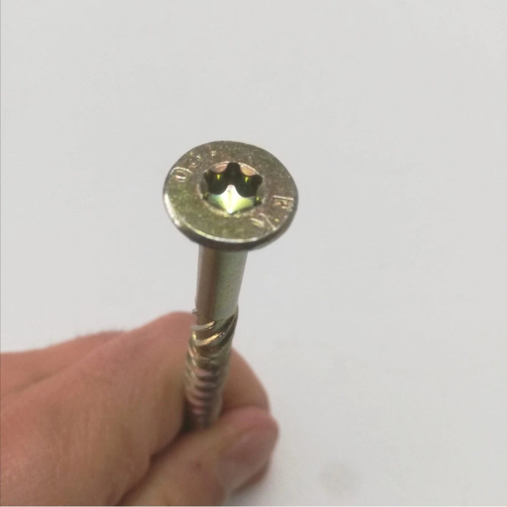 Vite 8x400mm tps testa conica gialla per legno impronta torx - 10pz