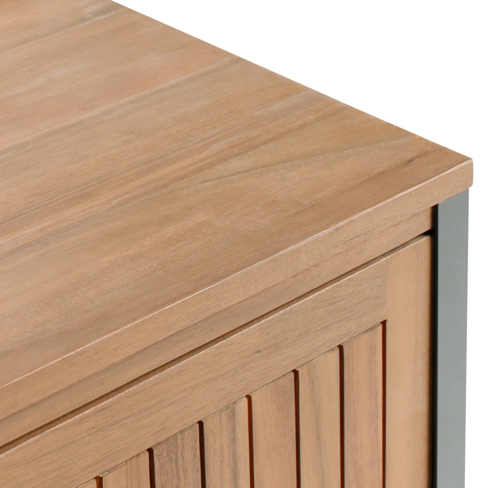 Mobile da giardino in legno di acacia 2 ante 2 ripiani 50 x 80 x 92 cm in legno massello Marrone giardino Cucina Sala da pranzo